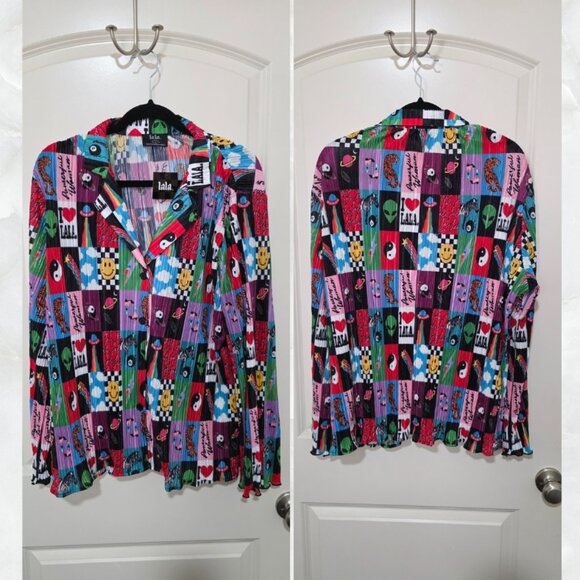 Patchwork Print Plisse Set - Picture 2 of 15